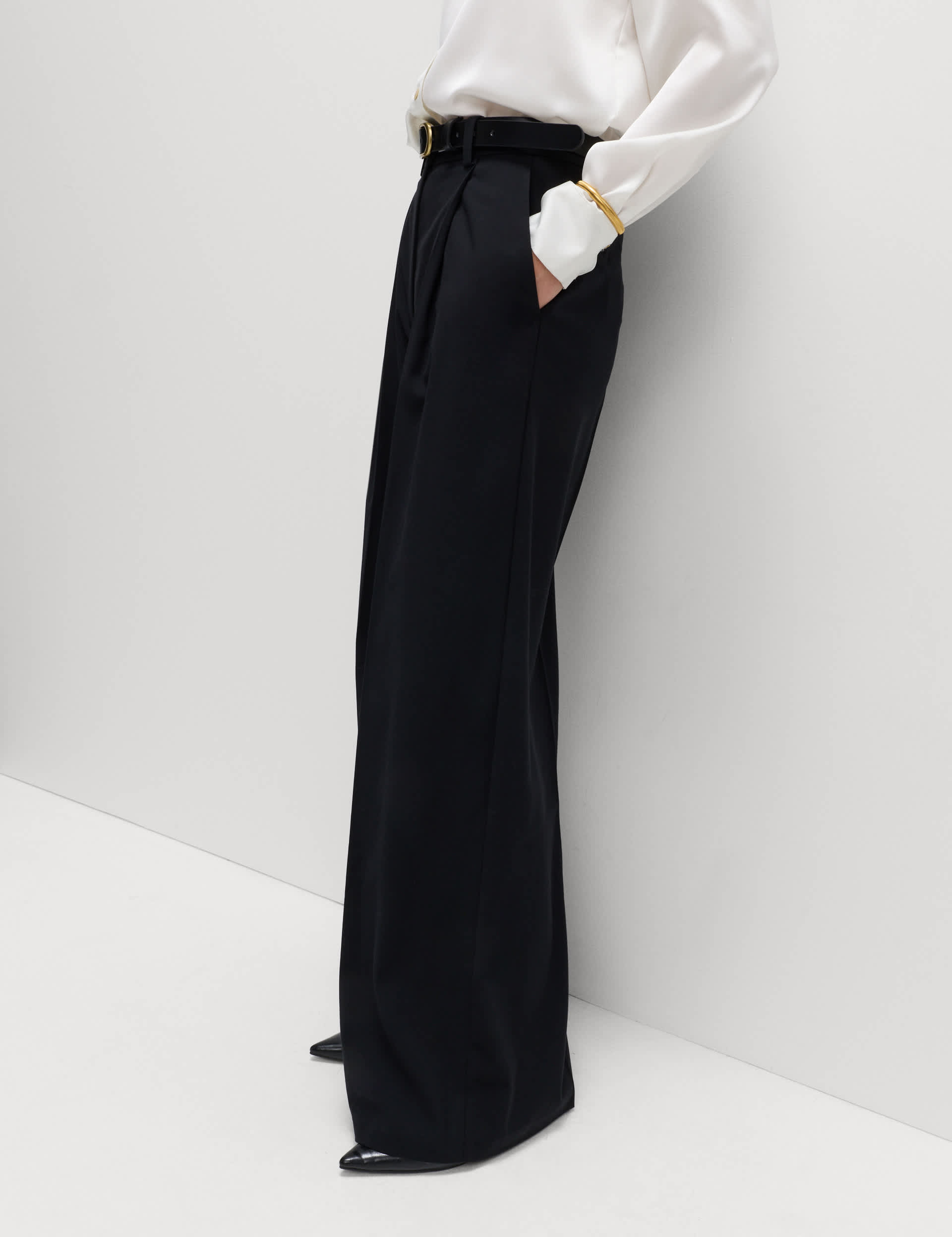 Pleated Wide-Leg Trousers by M&S